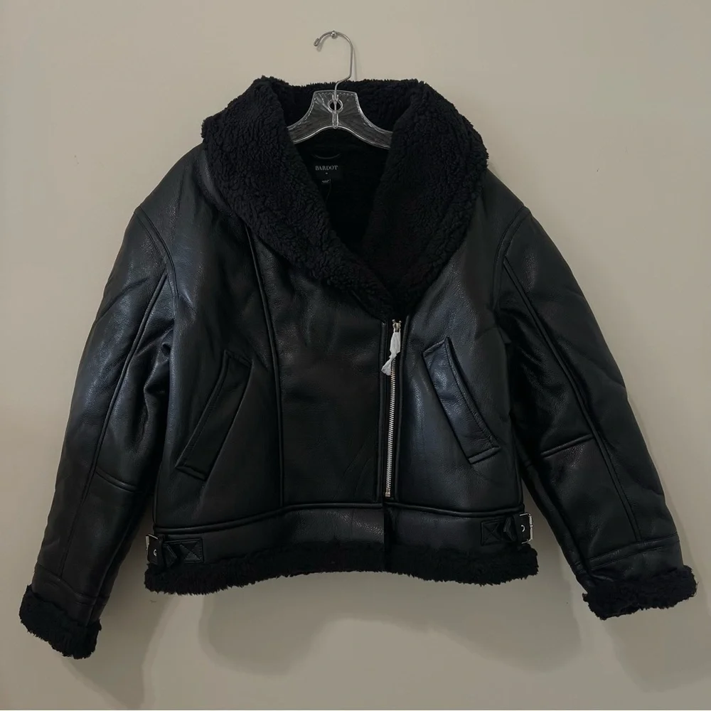 Bardot Dasha Vegan Leather Jacket In Black - Picture 7 of 10
